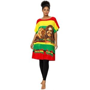 Bob Marley Dress 100% Cotton One Size Fit All Bohemian Hippie Dress Beach Dress